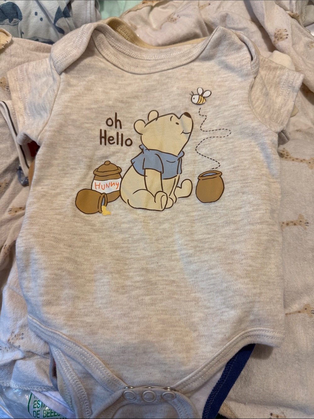Beige Winnie the Pooh Graphic Baby Bodysuit - Oh Hello